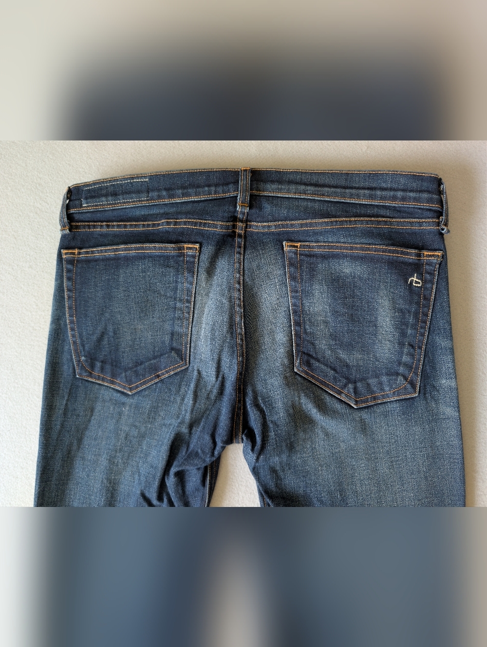 Rag & Bone Indigo Dark Wash Cuffed Skinny Jeans Mid Rise Premium Denim 31x29 image 5